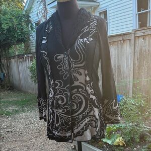 Elegant Black and Gray Women's Cardigan